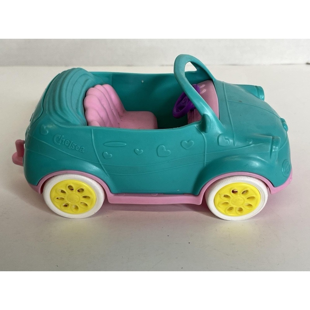 2018 Mattel‎ Chelsea Barbie Club Car with Opening Trunk for Storage Teal Pink